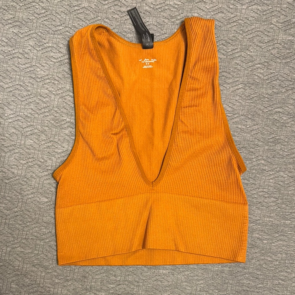 Urban Outfitters Orange Ribbed Crop Top